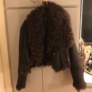 PLEIN SUD JEANIUS LEATHER LAMP MOTTO JACKET